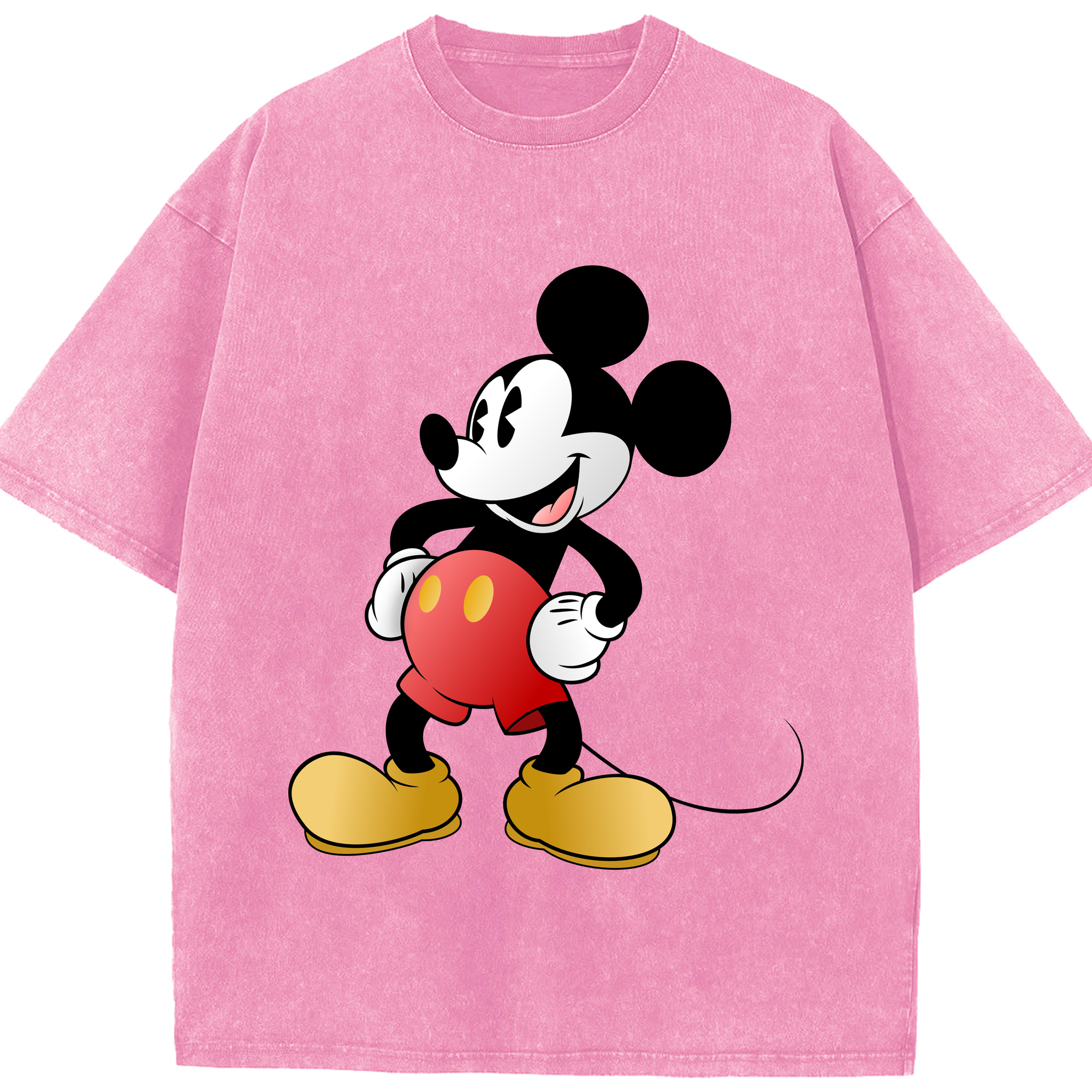 （画像用） ミッキーマウス Mickey Mouse 綿100% ヴィンテージ風 半袖Tシャツ（フロントプリント）